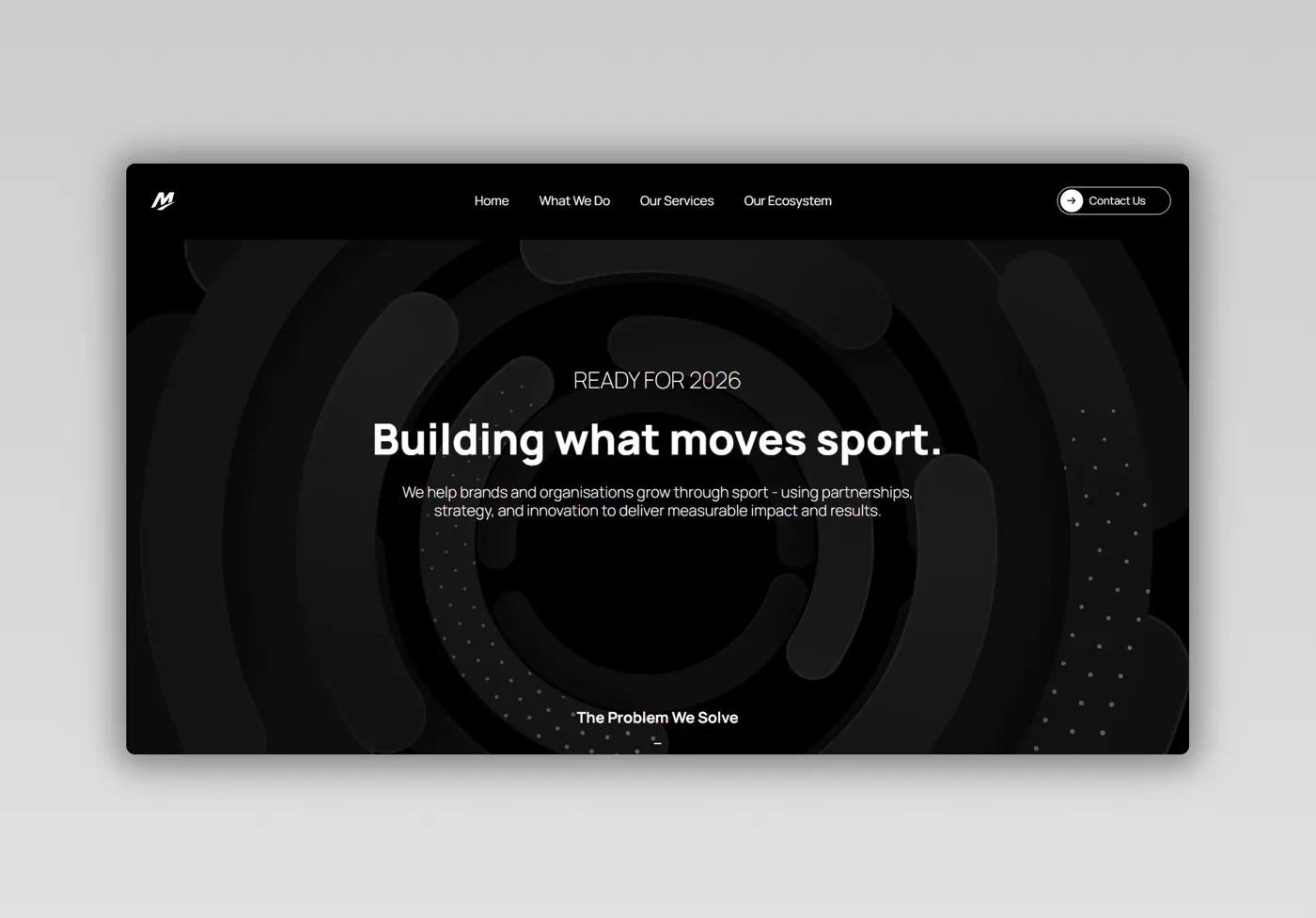 Momentum website shown on screen